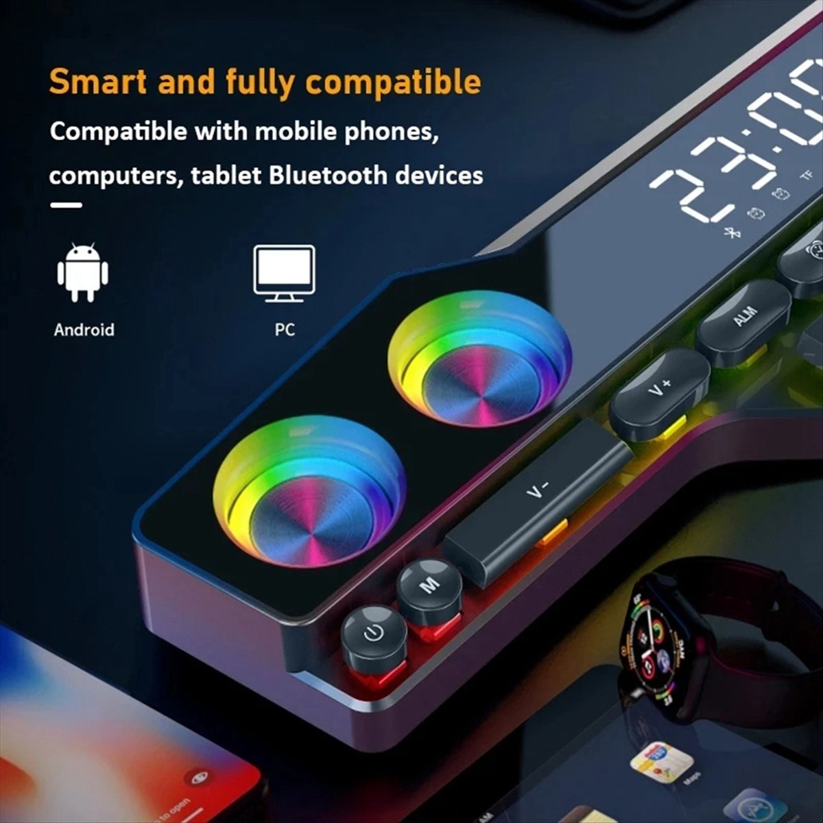 Gaming Accessories Lights - DTC5 V18 Göz Kamaştırıcı Renkli Hoparlörler
