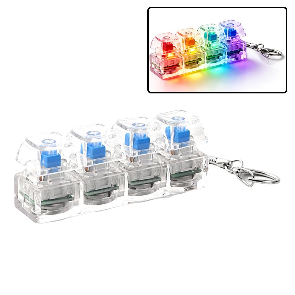 Keyboard Switch Tester - LED Işıklı Fidget Anahtarlık, 4 Tuşlu