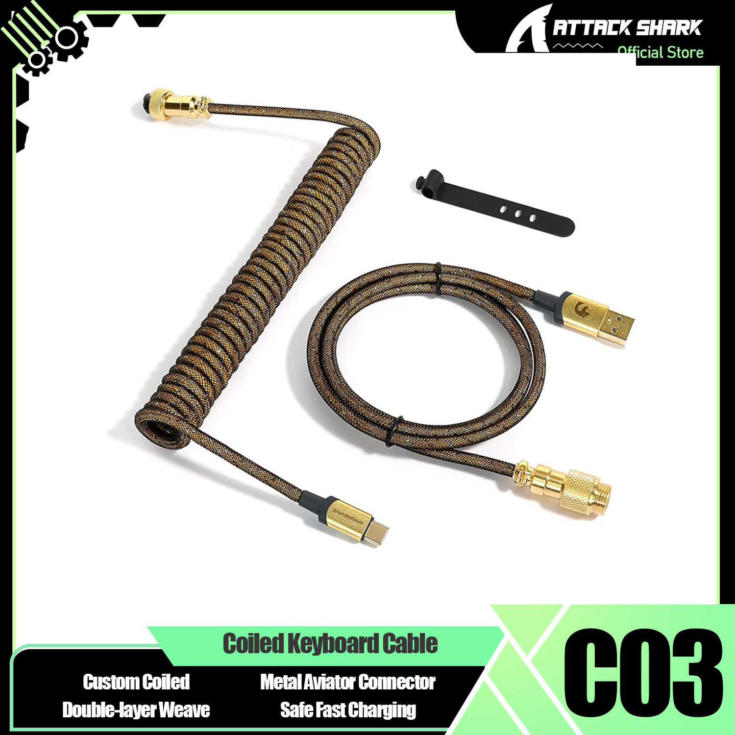 ATTACK SHARK * MAMBASNAKE C03  - Sleeved Cable Kit incelemesi ve fiyatı