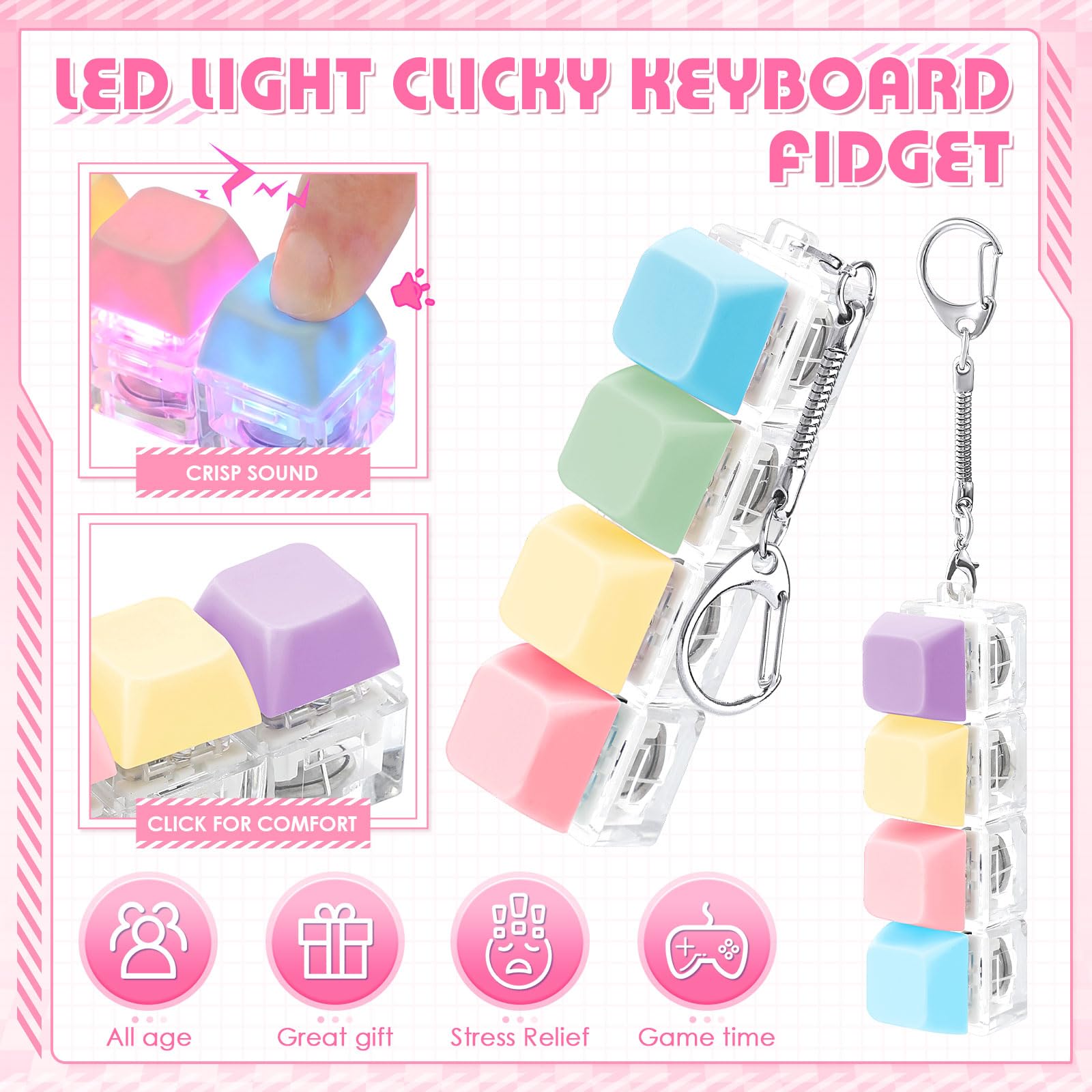 LED Işıklı Fidget Anahtarlık,  - Keyboard Switch Tester incelemesi ve fiyatı
